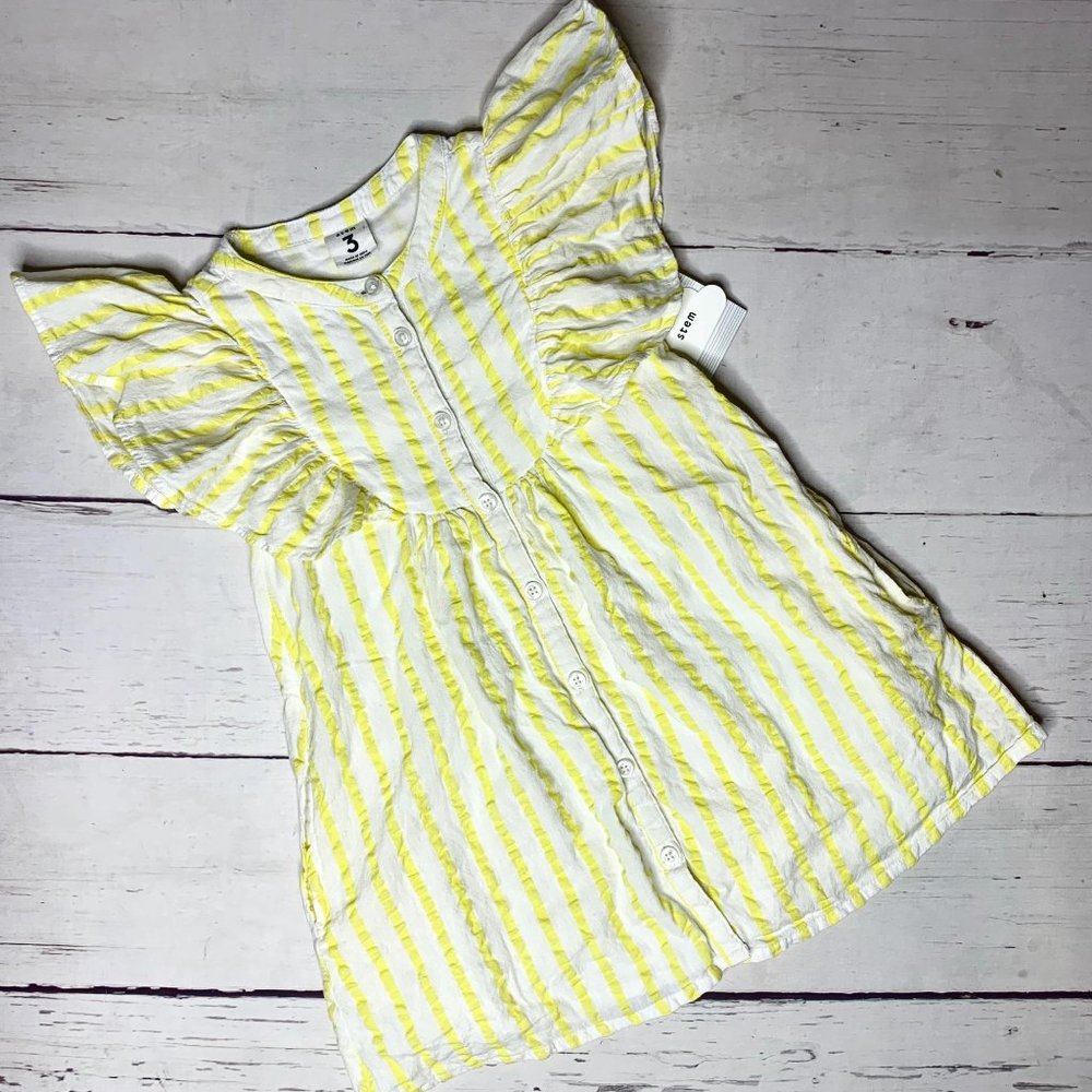 NEW! Stem Yellow Seersucker Dress 3